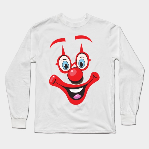 Clown Face Long Sleeve T-Shirt by nickemporium1